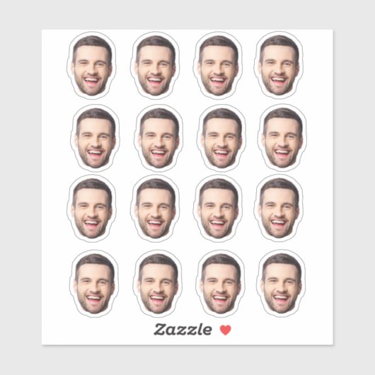 Personalized Face Stickers Custom 16 Photo Face (Feuille)