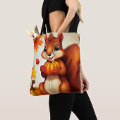 Personalized Fall Squirrel Tote Bag (De près)
