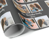 Personalized family 4 photo collage template cadeaupapier (Rol Hoek)