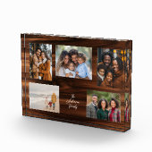 Personalized Family 5 Photo Collage Fotoblokken (Rechts)