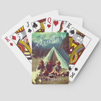 Personalized Family Camping Adventure  Pokerkaarten
