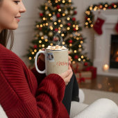 “Personalized Family Christmas Photo Mug” Tweekleurige Koffiemok