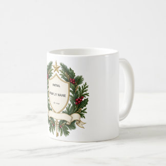 Personalized Family Crest Christmas Mug Koffiemok