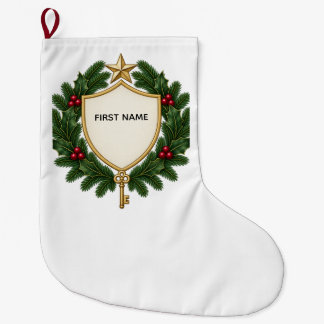 Personalized Family Crest Christmas Stocking Grote Kerstsok