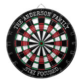 Personalized Family Dartboard Stay Focused Wall Dartbord (Voorkant)