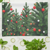 Personalized Family Name Christmas Tree Theedoek (Gevouwen)