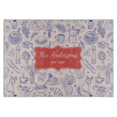 Personalized Family Name Cute Hand Drawn Food Snijplank (Voorkant)