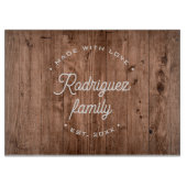 Personalized Family Name est. year faux wood Snijplank (Voorkant)