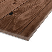 Personalized Family Name est. year faux wood Snijplank (Hoek)