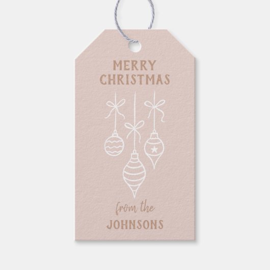 Personalized Family Name Merry Christmas Bauble Cadeaulabel (Voorkant)