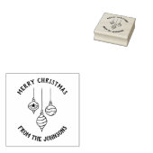 Personalized Family Name Merry Christmas Bauble Rubberstempel (Gestempeld)