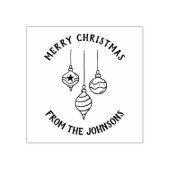 Personalized Family Name Merry Christmas Bauble Rubberstempel (Afrduk)