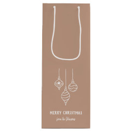 Personalized Family Name Merry Christmas Bauble Wijn Cadeautas