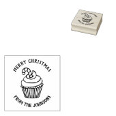 Personalized Family Name Merry Christmas Cupcake Rubberstempel (Gestempeld)