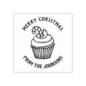 Personalized Family Name Merry Christmas Cupcake Rubberstempel (Afrduk)