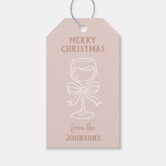 Personalized Family Name Merry Christmas Drink Cadeaulabel (Voorkant)