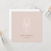 Personalized Family Name Merry Christmas Drink Kaart (Voorkant / Achterkant in situ)