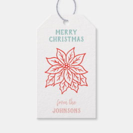 Personalized Family Name Merry Christmas Flower Cadeaulabel