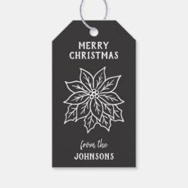 Personalized Family Name Merry Christmas Flower Cadeaulabel