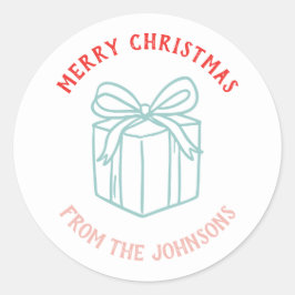 Personalized Family Name Merry Christmas Gift Ronde Sticker