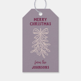Personalized Family Name Merry Christmas Mistletoe Cadeaulabel