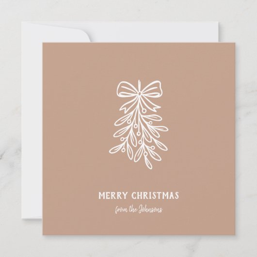 Personalized Family Name Merry Christmas Mistletoe Kaart (Voorkant)