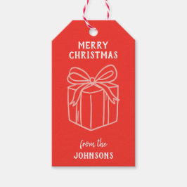 Personalized Family Name Merry Christmas Present Cadeaulabel