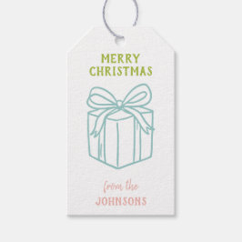 Personalized Family Name Merry Christmas Present Cadeaulabel