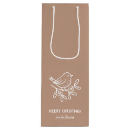 Personalized Family Name Merry Christmas Robin Wijn Cadeautas