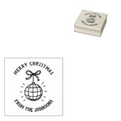 Personalized Family Name Merry Christmas Rubberstempel (Gestempeld)