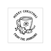 Personalized Family Name Merry Christmas  Rubberstempel (Afrduk)
