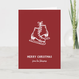 Personalized Family Name Merry Christmas Skates Kaart