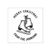 Personalized Family Name Merry Christmas Skates Rubberstempel (Afrduk)