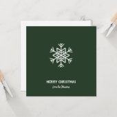 Personalized Family Name Merry Christmas Snowflake Kaart (Voorkant / Achterkant in situ)