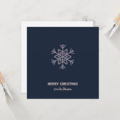 Personalized Family Name Merry Christmas Snowflake Kaart (Voorkant / Achterkant in situ)