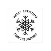 Personalized Family Name Merry Christmas Snowflake Rubberstempel (Afrduk)