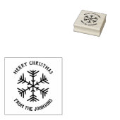 Personalized Family Name Merry Christmas Snowflake Rubberstempel (Gestempeld)