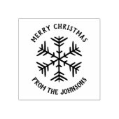 Personalized Family Name Merry Christmas Snowflake Rubberstempel (Afrduk)