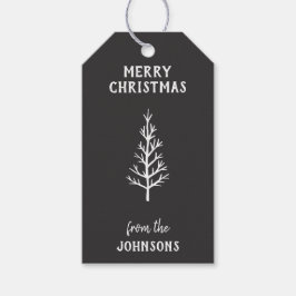 Personalized Family Name Merry Christmas Tree Cadeaulabel