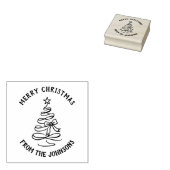Personalized Family Name Merry Christmas Tree Rubberstempel (Gestempeld)