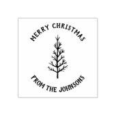 Personalized Family Name Merry Christmas Tree Rubberstempel (Afrduk)