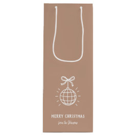 Personalized Family Name Merry Christmas Wijn Cadeautas