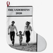 Personalized Family Photo Christmas Stocking Grote Kerstsok (Voorkant)