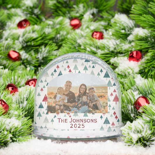 Personalized Family Photo Christmas Trees Sneeuwbol (Kerstmis)