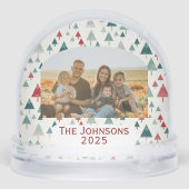 Personalized Family Photo Christmas Trees Sneeuwbol (Achterkant)