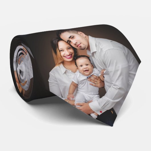Personalized Family Photo Custom Stropdas (Opgerold)