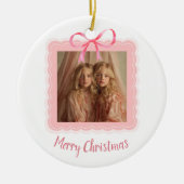 Personalized Family Photo Merry Christmas Ornament (Voorkant)