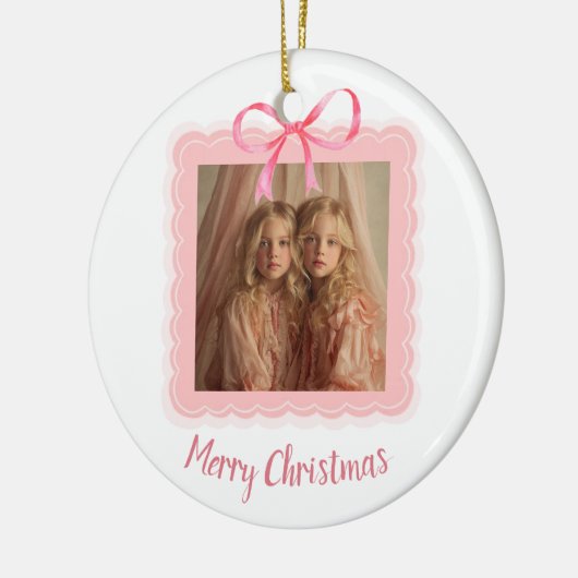 Personalized Family Photo Merry Christmas Ornament (Links)