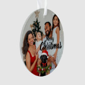 Personalized Family Photo Ornament with Dog (devant)