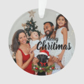 Personalized Family Photo Ornament with Dog (devant)